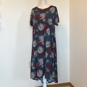 LuLaRoe Carly 2XL Gray w/ Patriotic Eagle Print